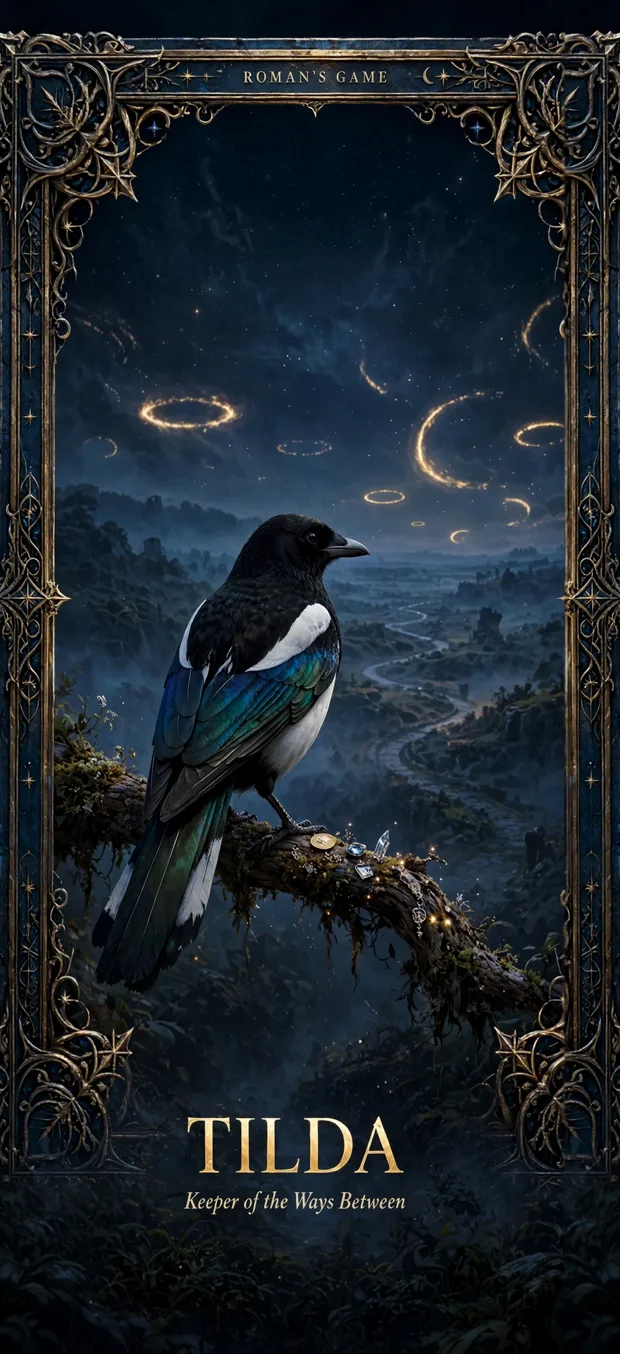 Tilda the magpie, Keeper of the Ways Between